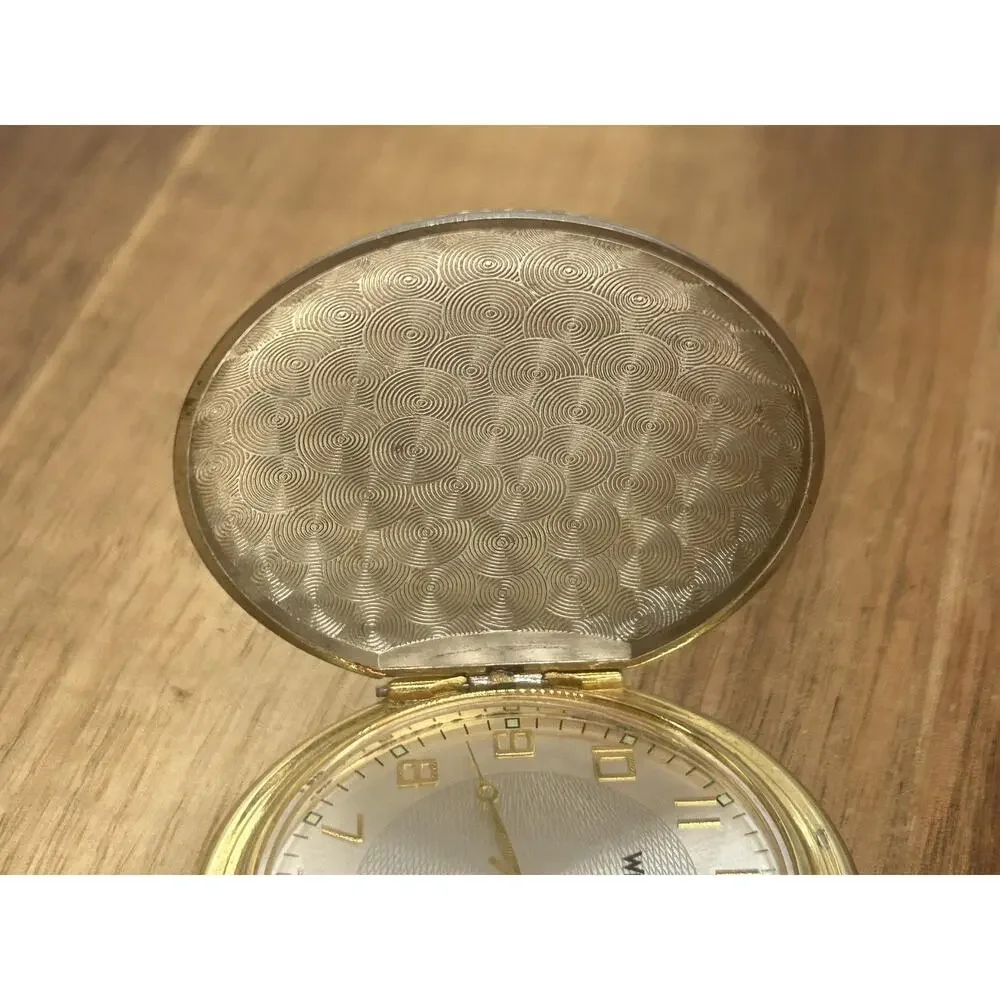 Wrangler Pocket Watch Men Eagle Full Hunter Two Tone Quartz Japan New Battery